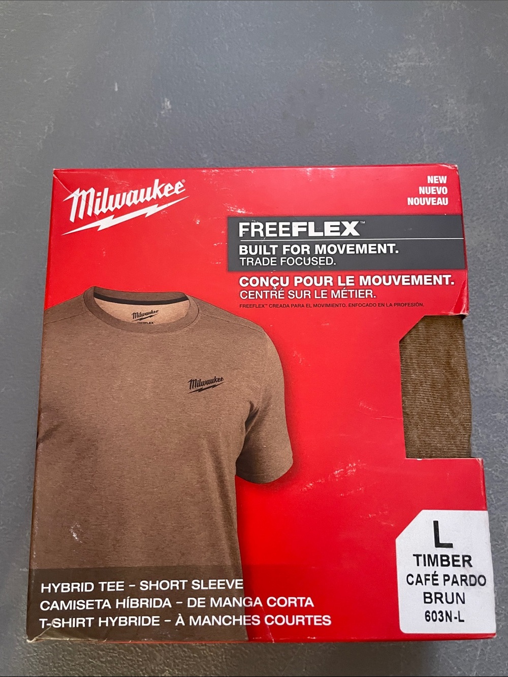 FreeFlex Timber Brown Hybrid Short Sleeve Tee - Large